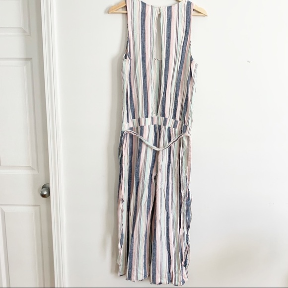 Cloth & Stone by Anthropologie Cropped Multicolor Striped Jumpsuit Size L - Picture 2 of 11
